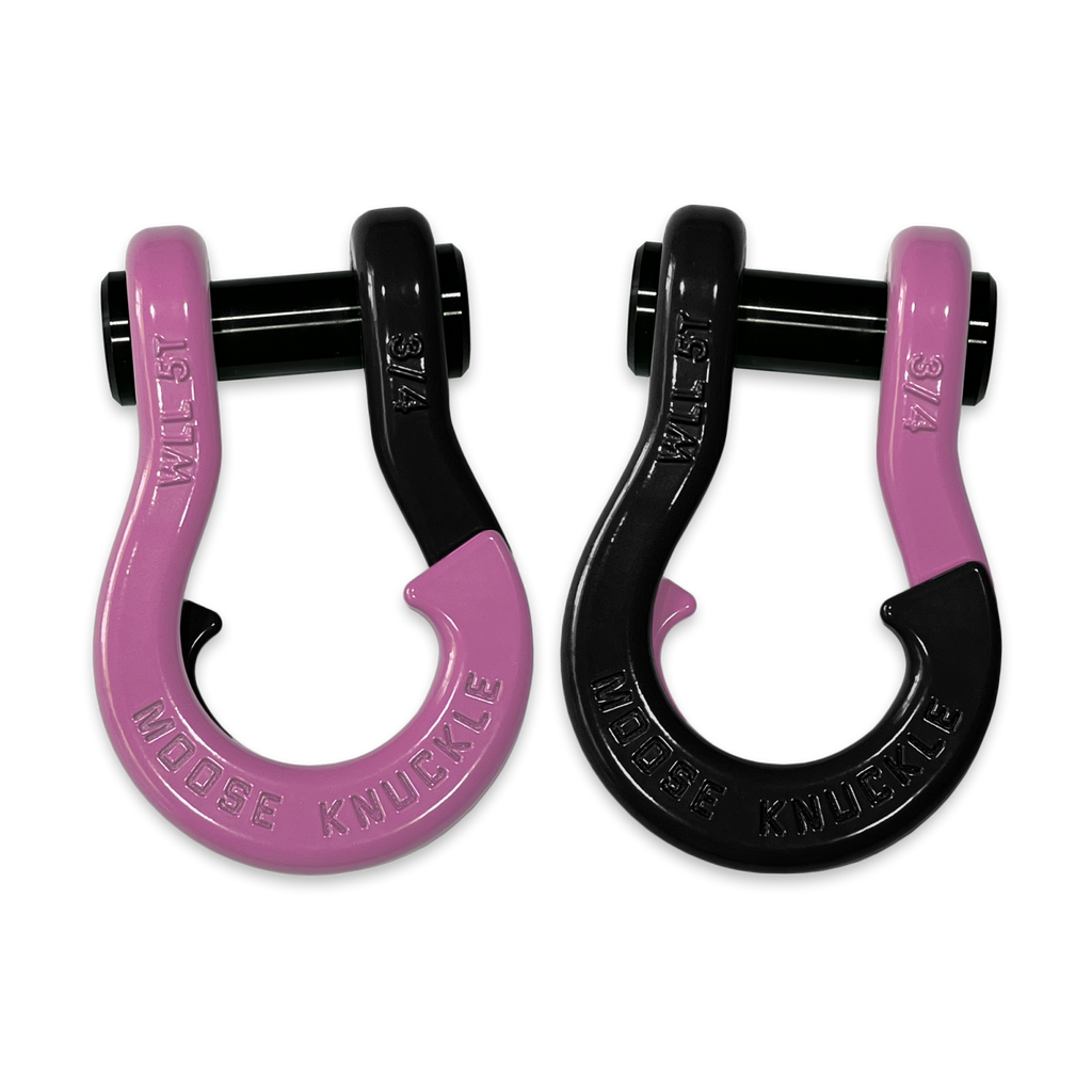 Jowl Recovery Split Shackle 3/4 Pretty Pink and Black Hole Combo Moose Knuckle Offroad