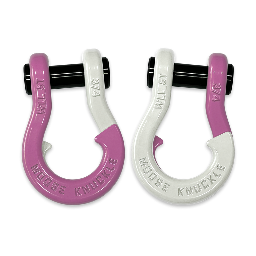 Jowl Recovery Split Shackle 3/4 Pretty Pink and Pure White Combo Moose Knuckle Offroad