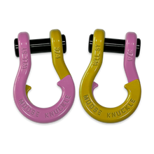 Load image into Gallery viewer, Jowl Recovery Split Shackle 3/4 Pretty Pink and Detonator Yellow Combo Moose Knuckle Offroad