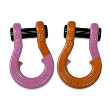 Load image into Gallery viewer, Jowl Recovery Split Shackle 3/4 Pretty Pink and Obscene Orange Combo Moose Knuckle Offroad