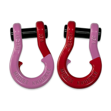 Load image into Gallery viewer, Jowl Recovery Split Shackle 3/4 Pretty Pink and Flame Red Combo Moose Knuckle Offroad
