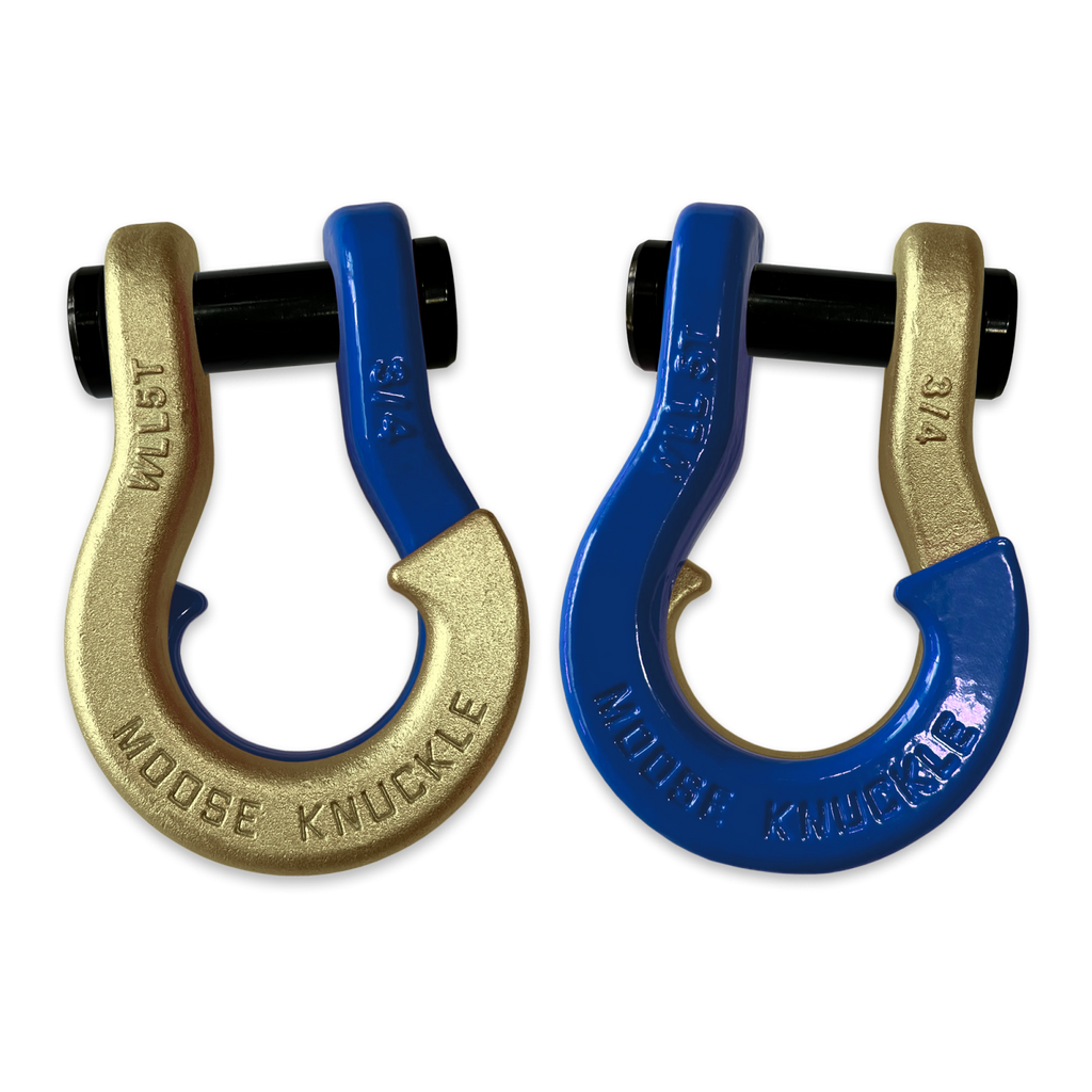 Jowl Recovery Split Shackle 3/4 Brass Knuckle and Blue Balls Combo Moose Knuckle Offroad