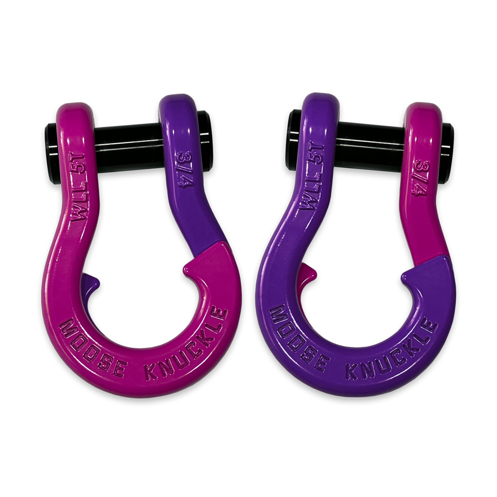 Jowl Recovery Split Shackle 3/4 Pogo Pink and Grape Escape Combo Moose Knuckle Offroad
