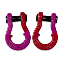 Load image into Gallery viewer, Jowl Recovery Split Shackle 3/4 Pogo Pink and Flame Red Combo Moose Knuckle Offroad