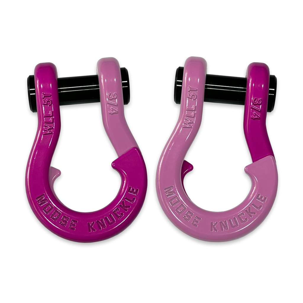 Jowl Recovery Split Shackle 3/4 Pogo Pink and Pretty Pink Combo Moose Knuckle Offroad