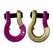 Load image into Gallery viewer, Jowl Recovery Split Shackle 3/4 Pogo Pink and Brass Knuckle Combo Moose Knuckle Offroad