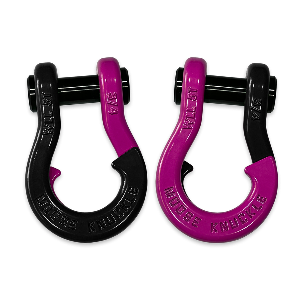 Jowl Recovery Split Shackle 3/4 Black Hole and Pogo Pink Combo Moose Knuckle Offroad