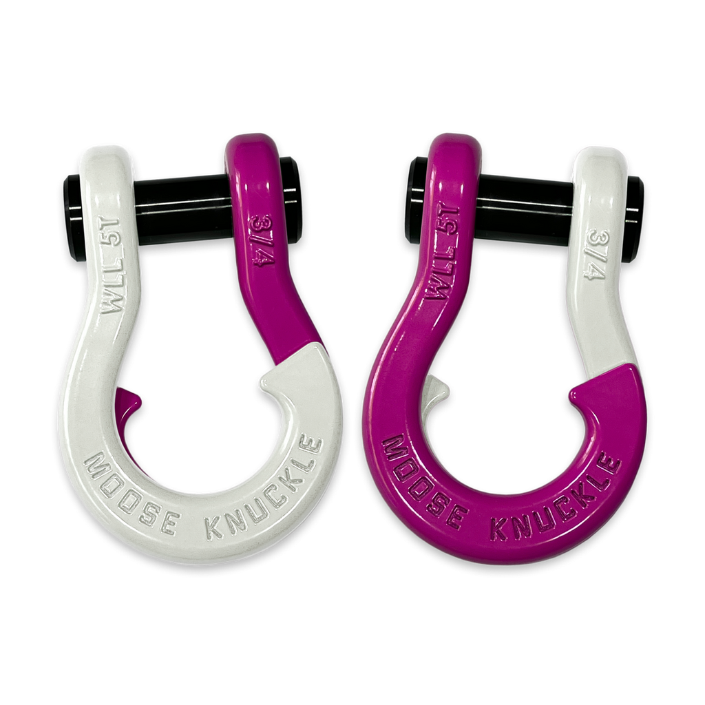 Jowl Recovery Split Shackle 3/4 Pure White and Pogo Pink Combo Moose Knuckle Offroad