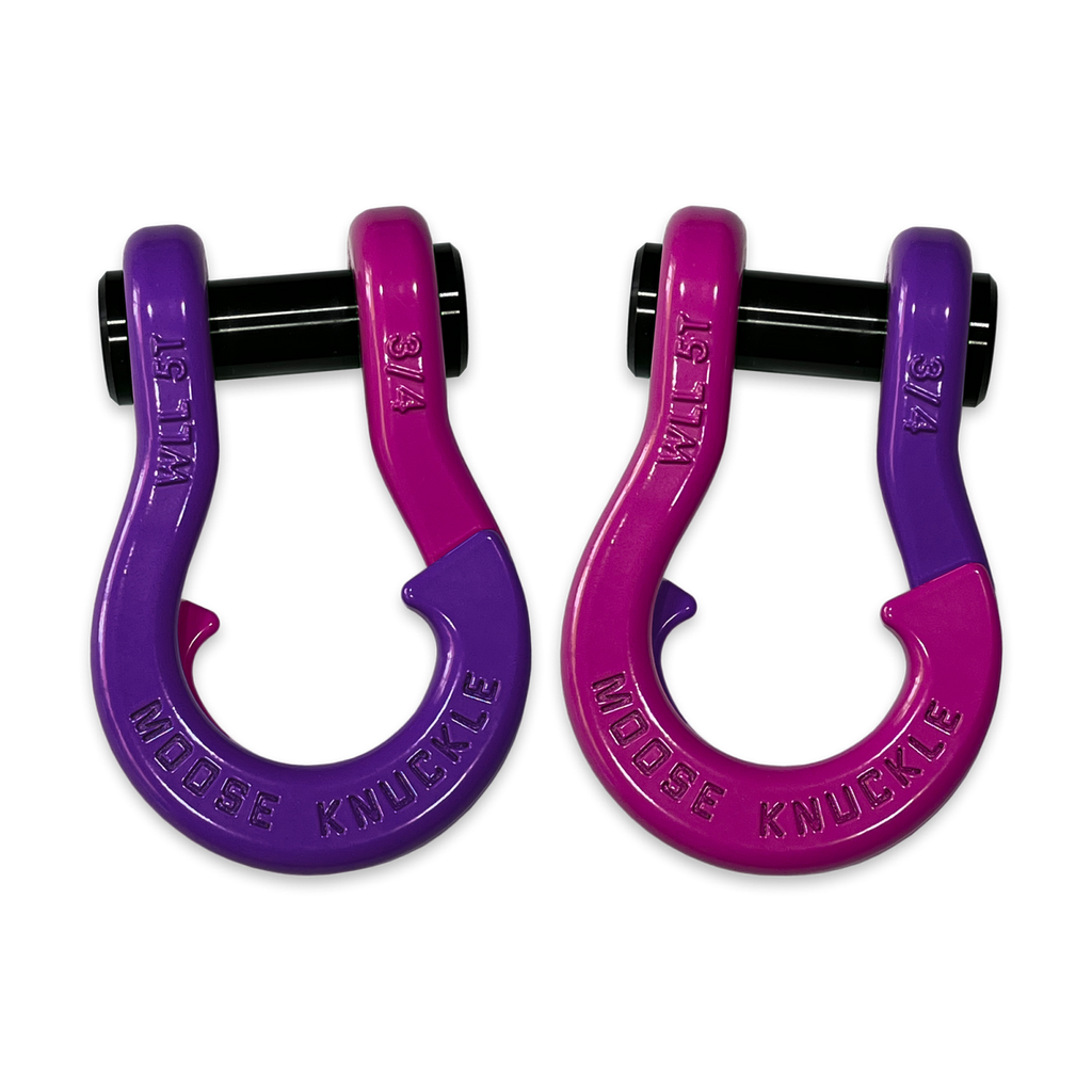 Jowl Recovery Split Shackle 3/4 Grape Escape and Pogo Pink Combo Moose Knuckle Offroad