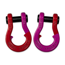 Load image into Gallery viewer, Jowl Recovery Split Shackle 3/4 Flame Red and Pogo Pink Combo Moose Knuckle Offroad
