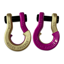 Load image into Gallery viewer, Jowl Recovery Split Shackle 3/4 Brass Knuckle and Pogo Pink Combo Moose Knuckle Offroad