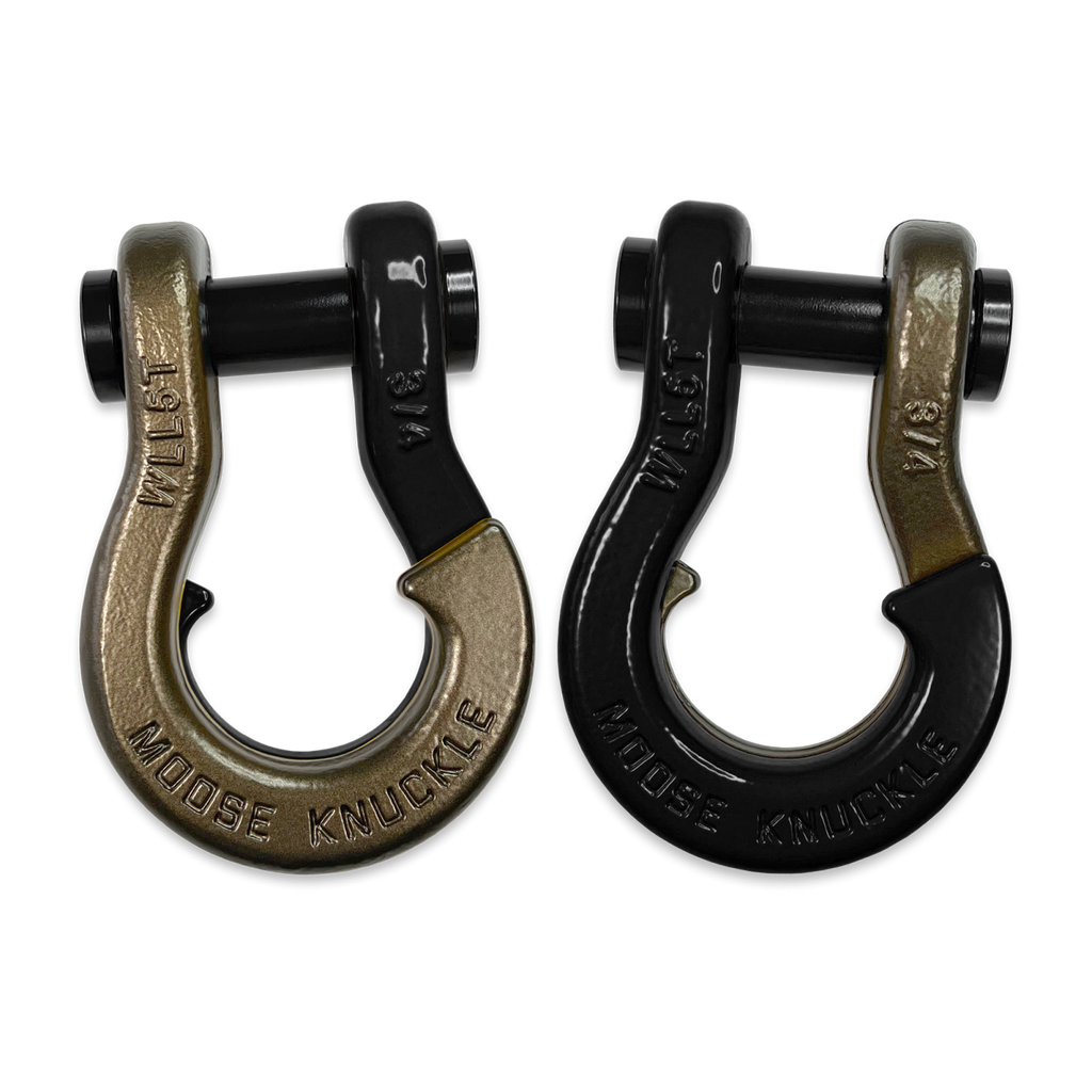 Jowl Recovery Split Shackle 3/4 Buff Bronze and Black Hole Combo Moose Knuckle Offroad