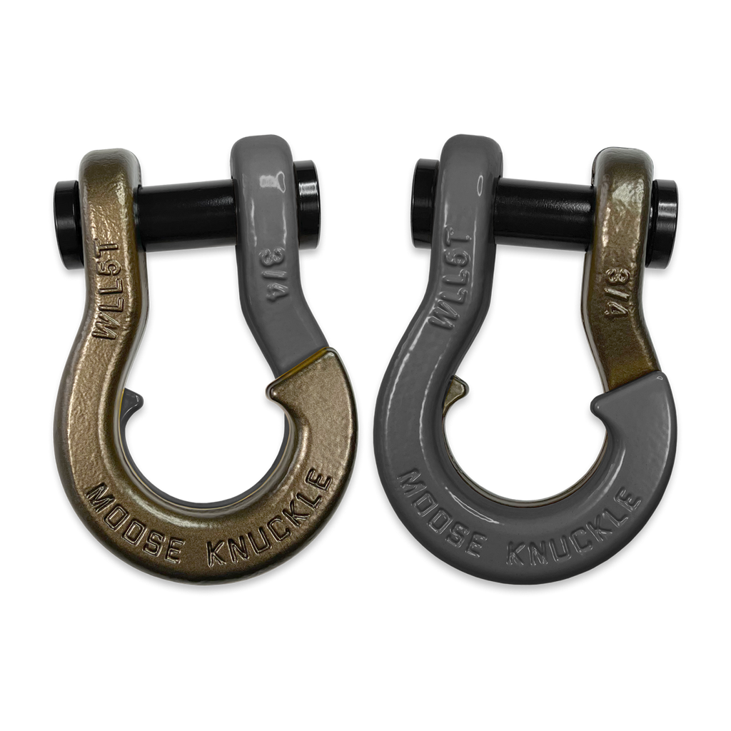 Jowl Recovery Split Shackle 3/4 Buff Bronze and Gun Gray Combo Moose Knuckle Offroad