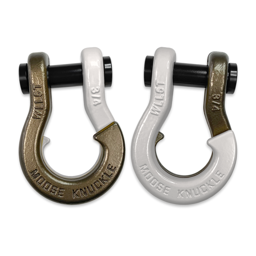Jowl Recovery Split Shackle 3/4 Buff Bronze and Pure White Combo Moose Knuckle Offroad