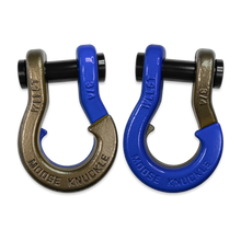 Load image into Gallery viewer, Jowl Recovery Split Shackle 3/4 Buff Bronze and Blue Balls Combo Moose Knuckle Offroad