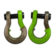 Load image into Gallery viewer, Jowl Recovery Split Shackle 3/4 Buff Bronze and Sublime Green Combo Moose Knuckle Offroad
