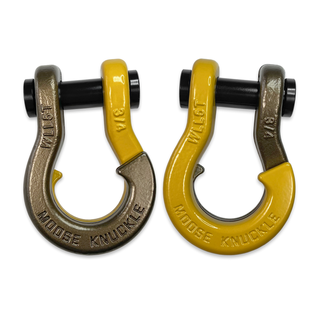 Jowl Recovery Split Shackle 3/4 Buff Bronze and Detonator Yellow Combo Moose Knuckle Offroad