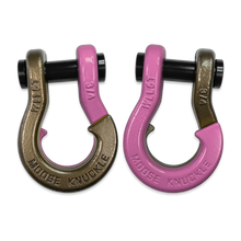 Load image into Gallery viewer, Jowl Recovery Split Shackle 3/4 Buff Bronze and Pretty Pink Combo Moose Knuckle Offroad