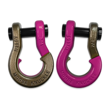 Load image into Gallery viewer, Jowl Recovery Split Shackle 3/4 Buff Bronze and Pogo Pink Combo Moose Knuckle Offroad