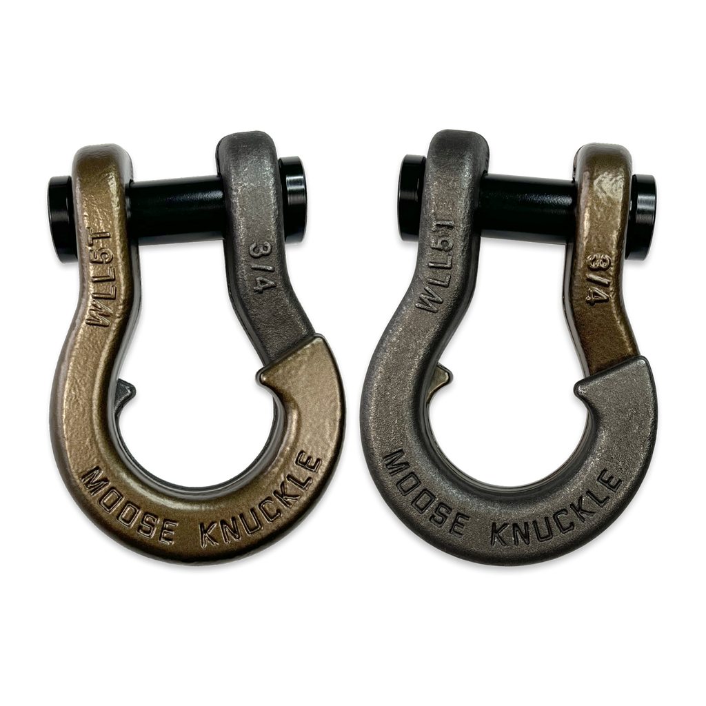 Jowl Recovery Split Shackle 3/4 Buff Bronze and Raw Dog Combo Moose Knuckle Offroad