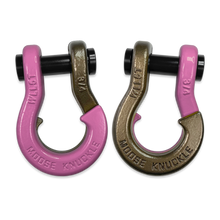Load image into Gallery viewer, Jowl Recovery Split Shackle 3/4 Pretty Pink and Buff Bronze Combo Moose Knuckle Offroad