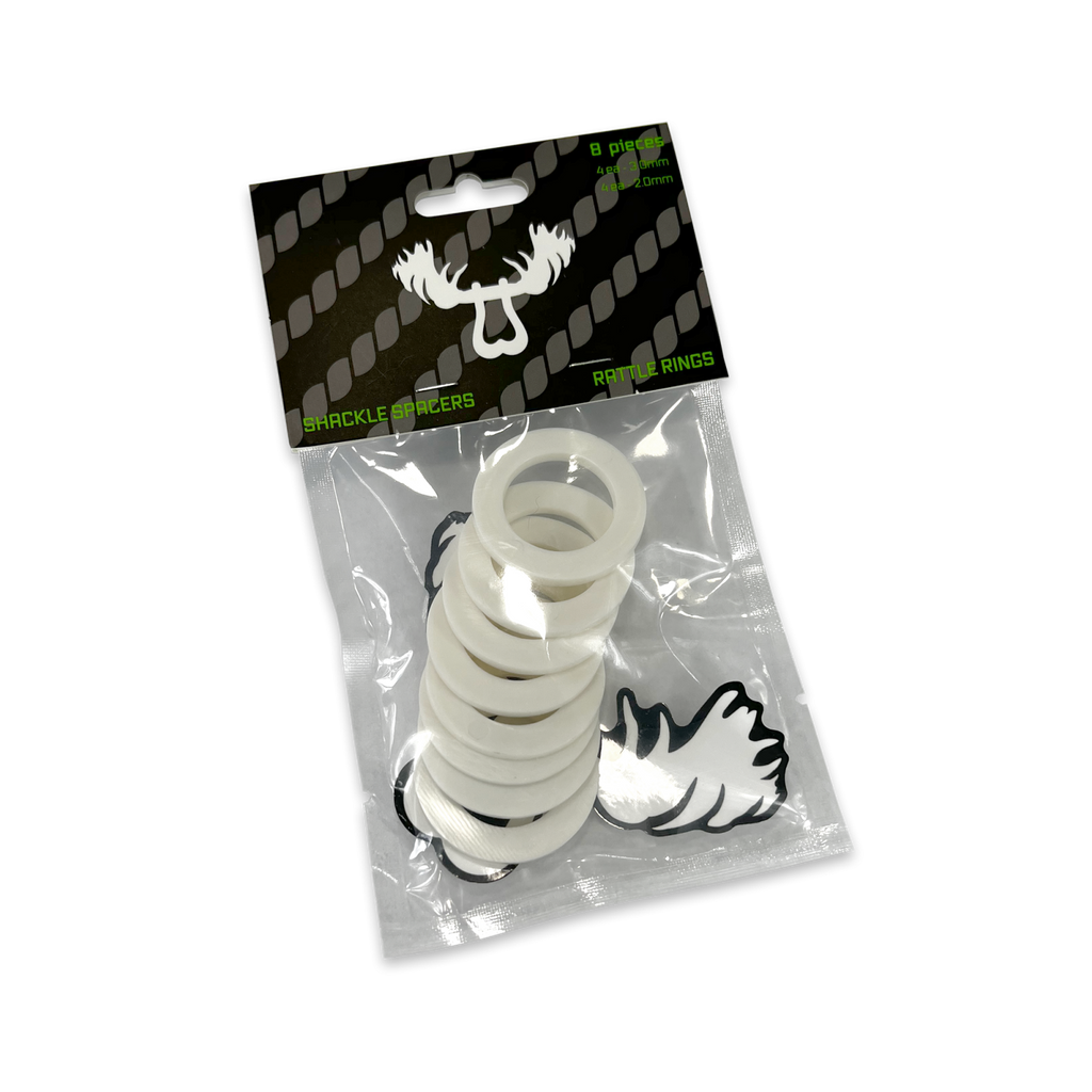 Moose Knuckle Offroad Rattle Rings 1/2 Shackle fits 5/8 Inch Pin Diameter Pure White Moose Knuckle Offroad