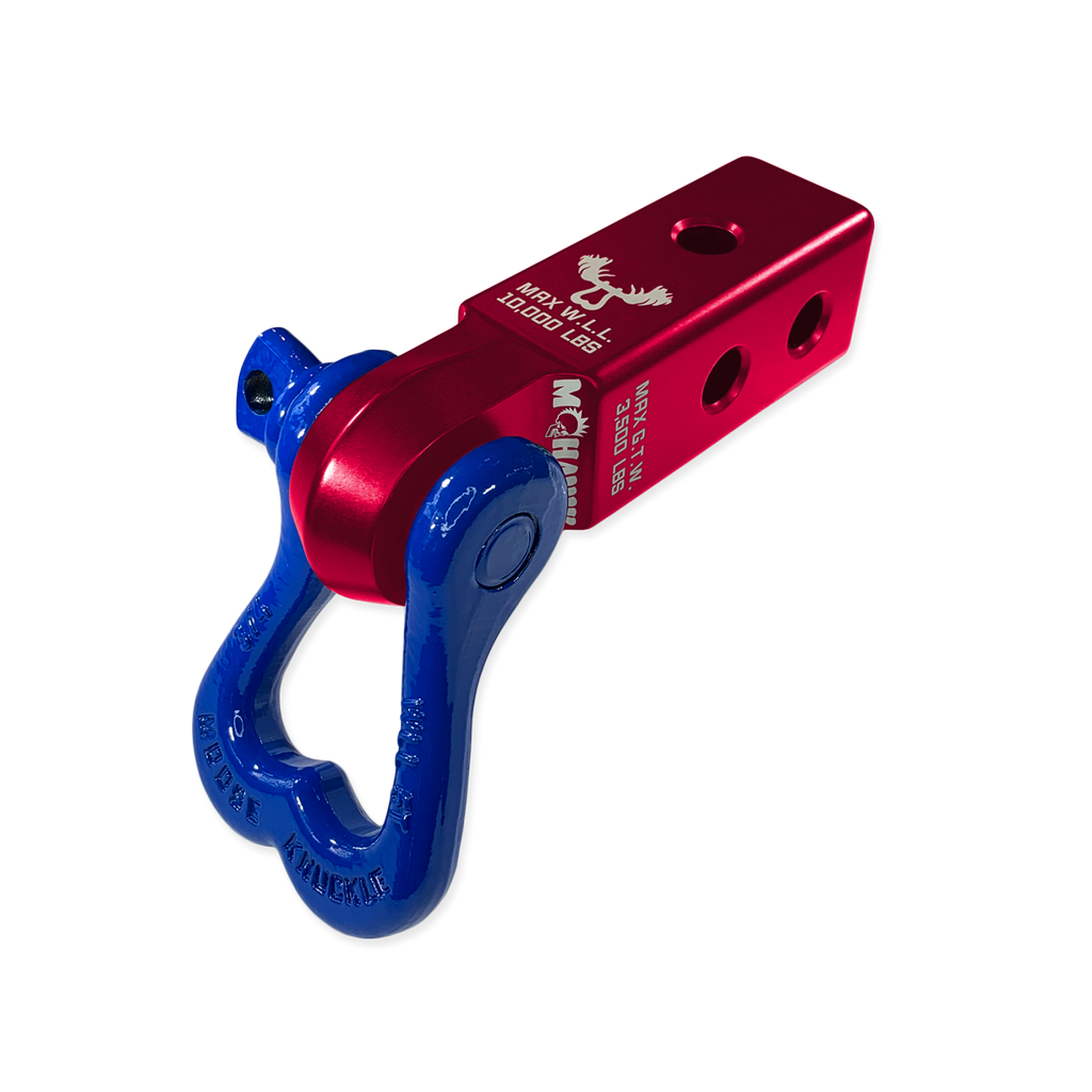 XL 3/4 Shackle and Mohawk 2.0 Receiver Combo Red Rum / Blue Balls Moose Knuckle Offroad