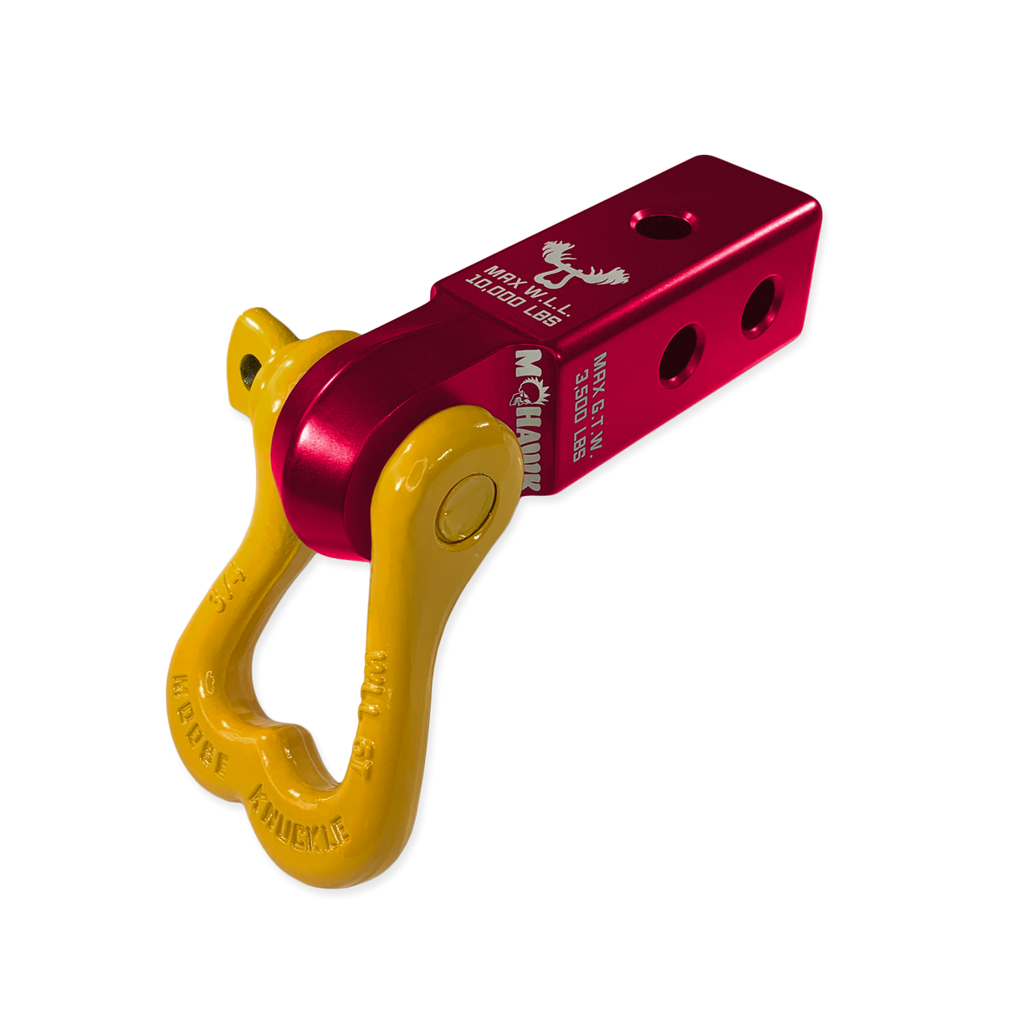 XL 3/4 Shackle and Mohawk 2.0 Receiver Combo Red Rum / Detonator Yellow Moose Knuckle Offroad