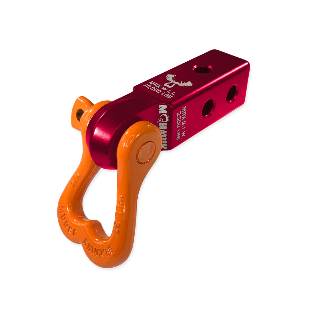 XL 3/4 Shackle and Mohawk 2.0 Receiver Combo Red Rum / Obscene Orange Moose Knuckle Offroad
