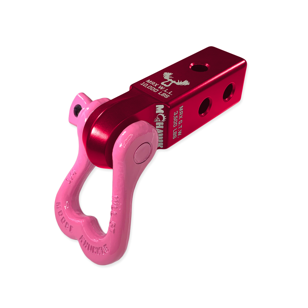 XL 3/4 Shackle and Mohawk 2.0 Receiver Combo Red Rum / Pretty Pink Moose Knuckle Offroad
