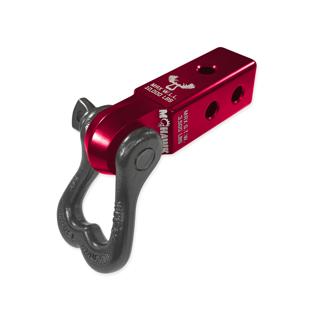 XL 3/4 Shackle and Mohawk 2.0 Receiver Combo Red Rum / Matte Gun Gray Moose Knuckle Offroad