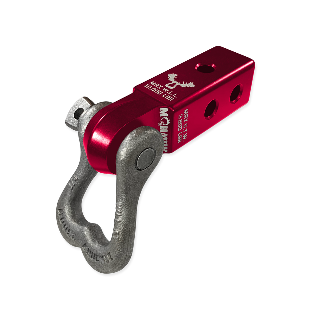 XL 3/4 Shackle and Mohawk 2.0 Receiver Combo Red Rum / Raw Dog Moose Knuckle Offroad