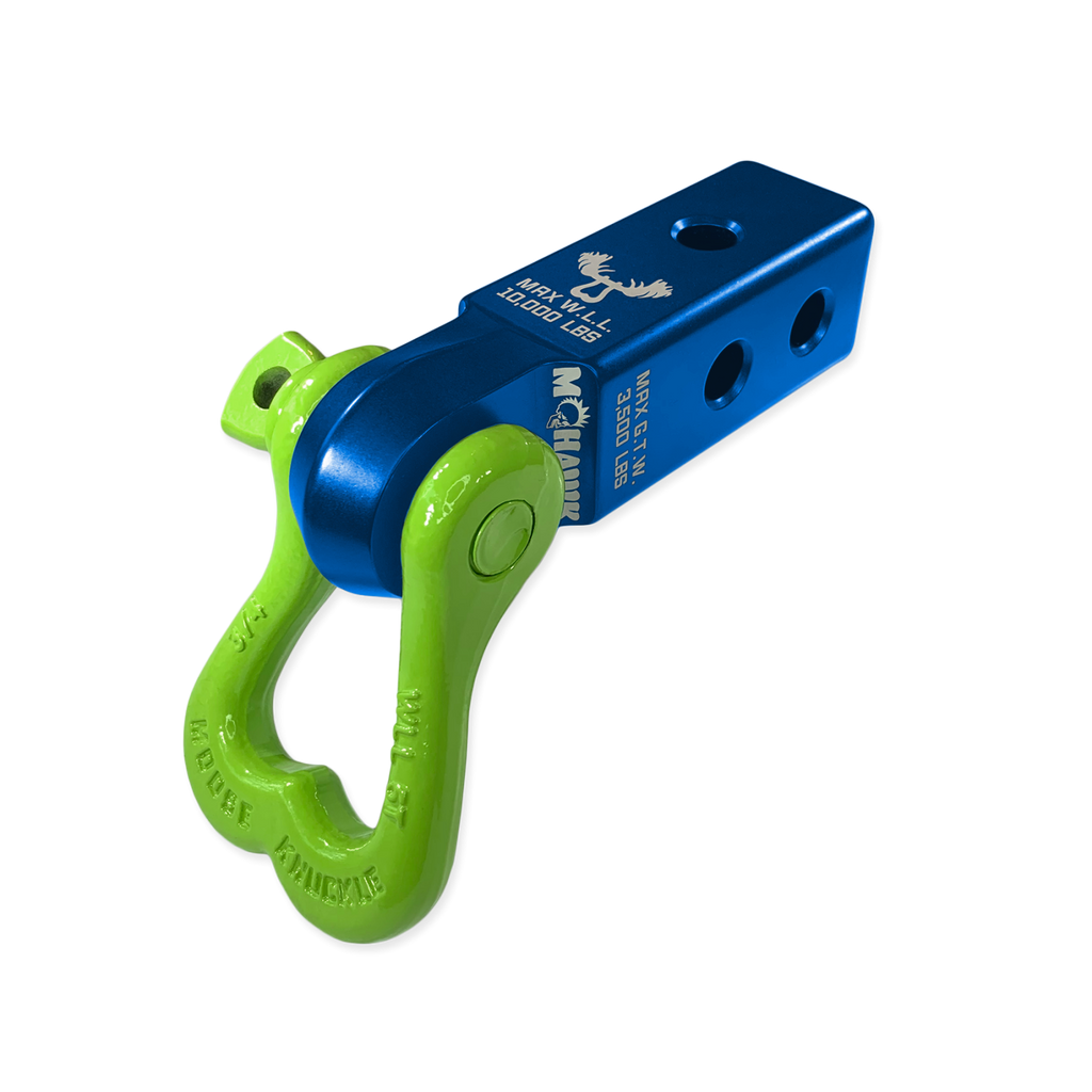 XL 3/4 Shackle and Mohawk 2.0 Receiver Combo Blue Pill / Sublime Green Moose Knuckle Offroad