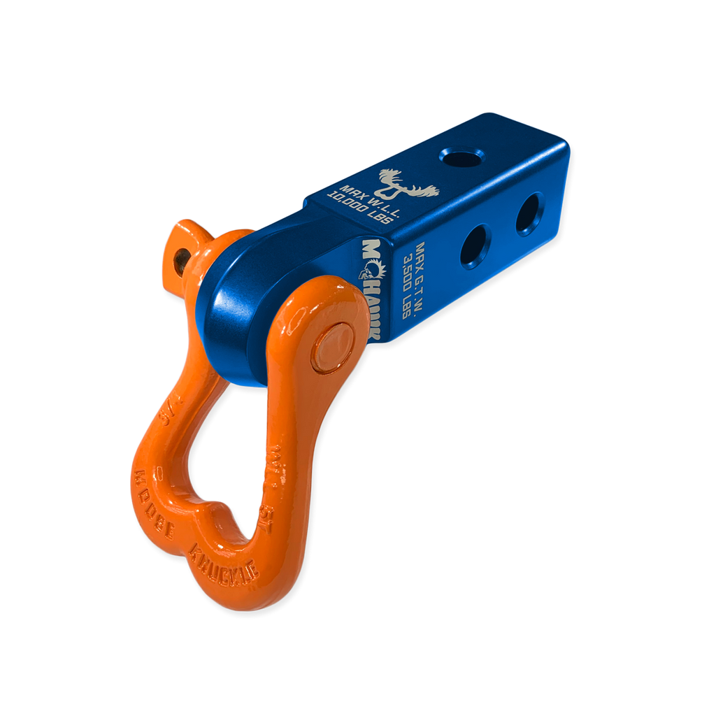 XL 3/4 Shackle and Mohawk 2.0 Receiver Combo Blue Pill / Obscene Orange Moose Knuckle Offroad