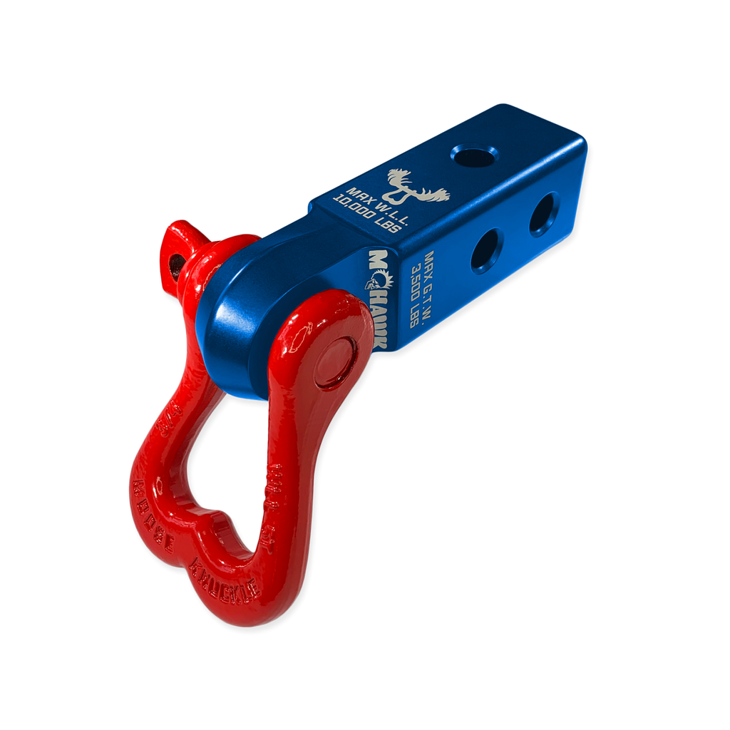 XL 3/4 Shackle and Mohawk 2.0 Receiver Combo Blue Pill / Flame Red Moose Knuckle Offroad