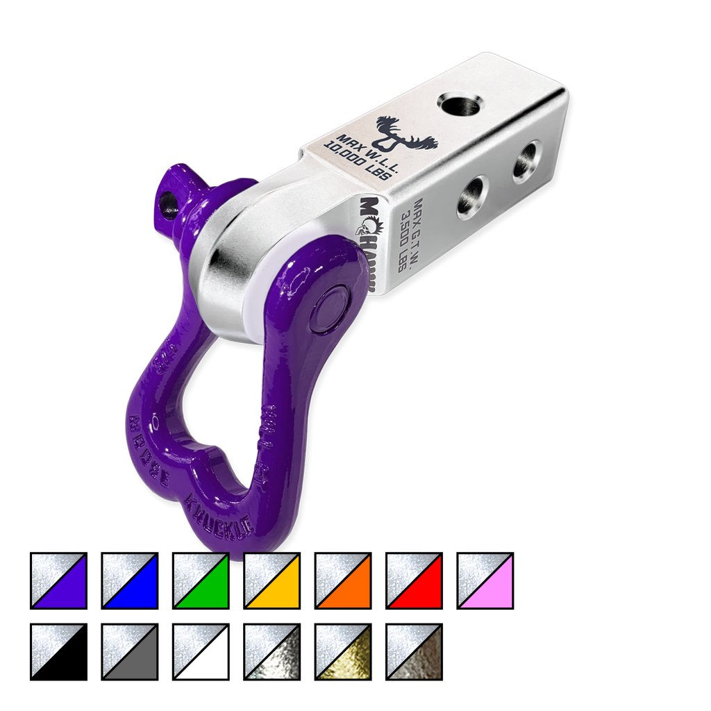 XL 3/4 Shackle and Mohawk 2.0 Receiver Combo Atomic Silver / Grape Escape Moose Knuckle Offroad