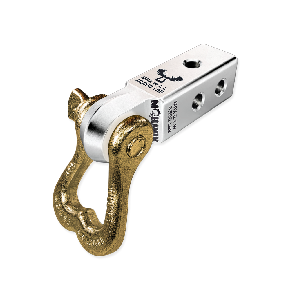 XL 3/4 Shackle and Mohawk 2.0 Receiver Combo Atomic Silver / Brass Knuckle Moose Knuckle Offroad