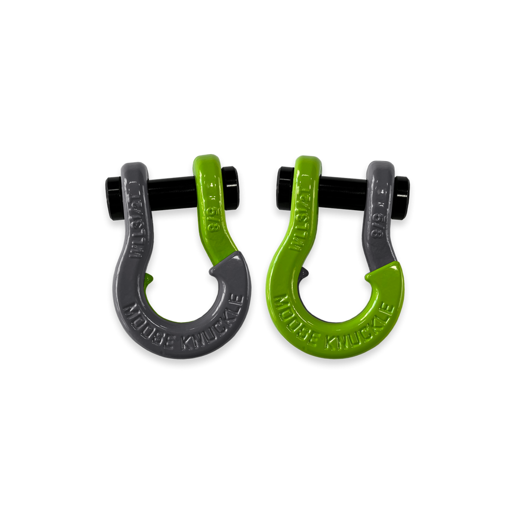 Jowl SxS Recovery Split Shackle 5/8 Gun Gray and Sublime Green Combo Moose Knuckle Offroad