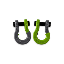 Load image into Gallery viewer, Jowl SxS Recovery Split Shackle 5/8 Gun Gray and Sublime Green Combo Moose Knuckle Offroad