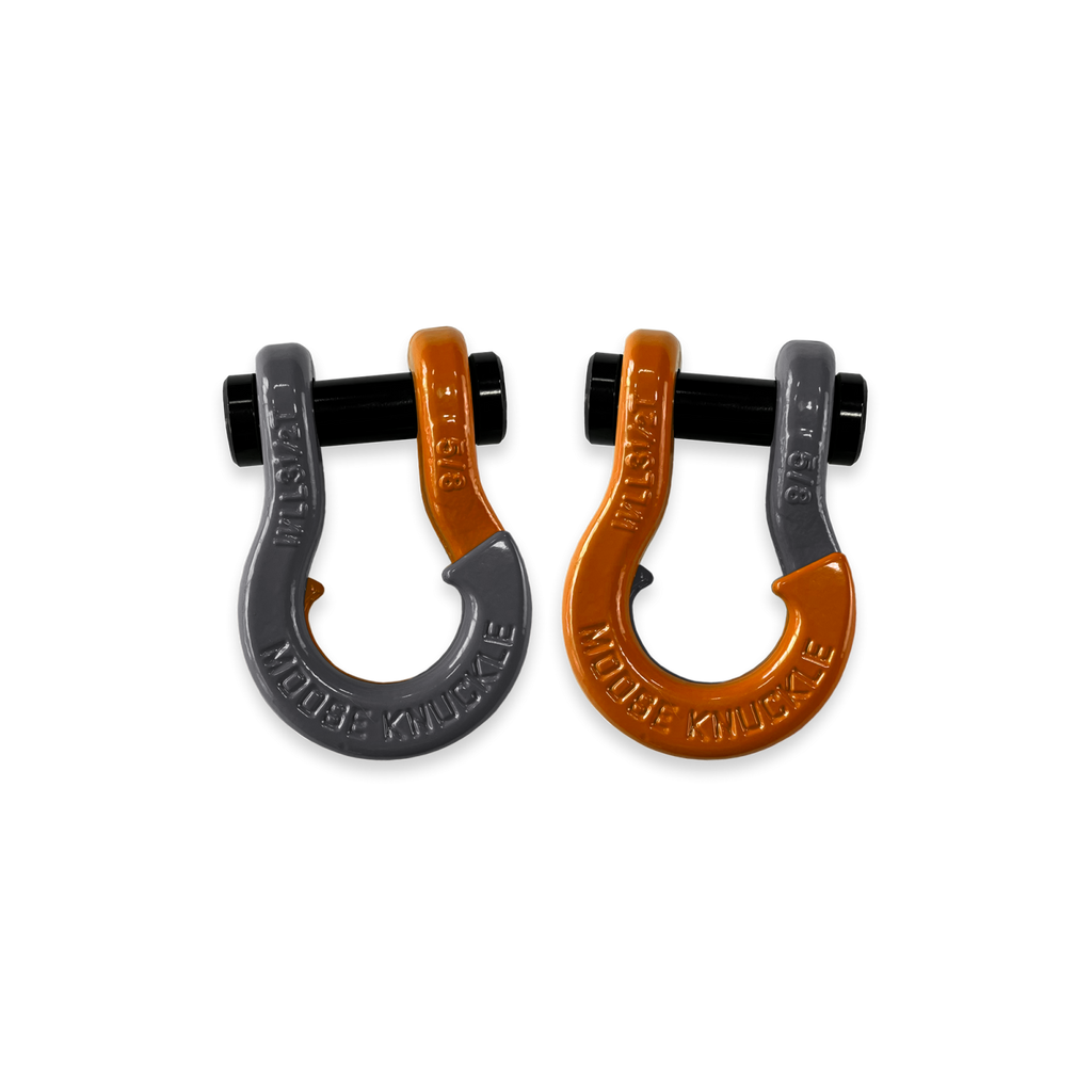 Jowl SxS Recovery Split Shackle 5/8 Gun Gray and Obscene Orange Combo Moose Knuckle Offroad