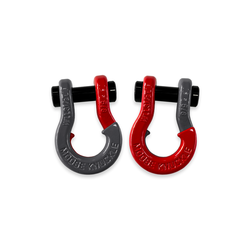 Jowl SxS Recovery Split Shackle 5/8 Gun Gray and Flame Red Combo Moose Knuckle Offroad