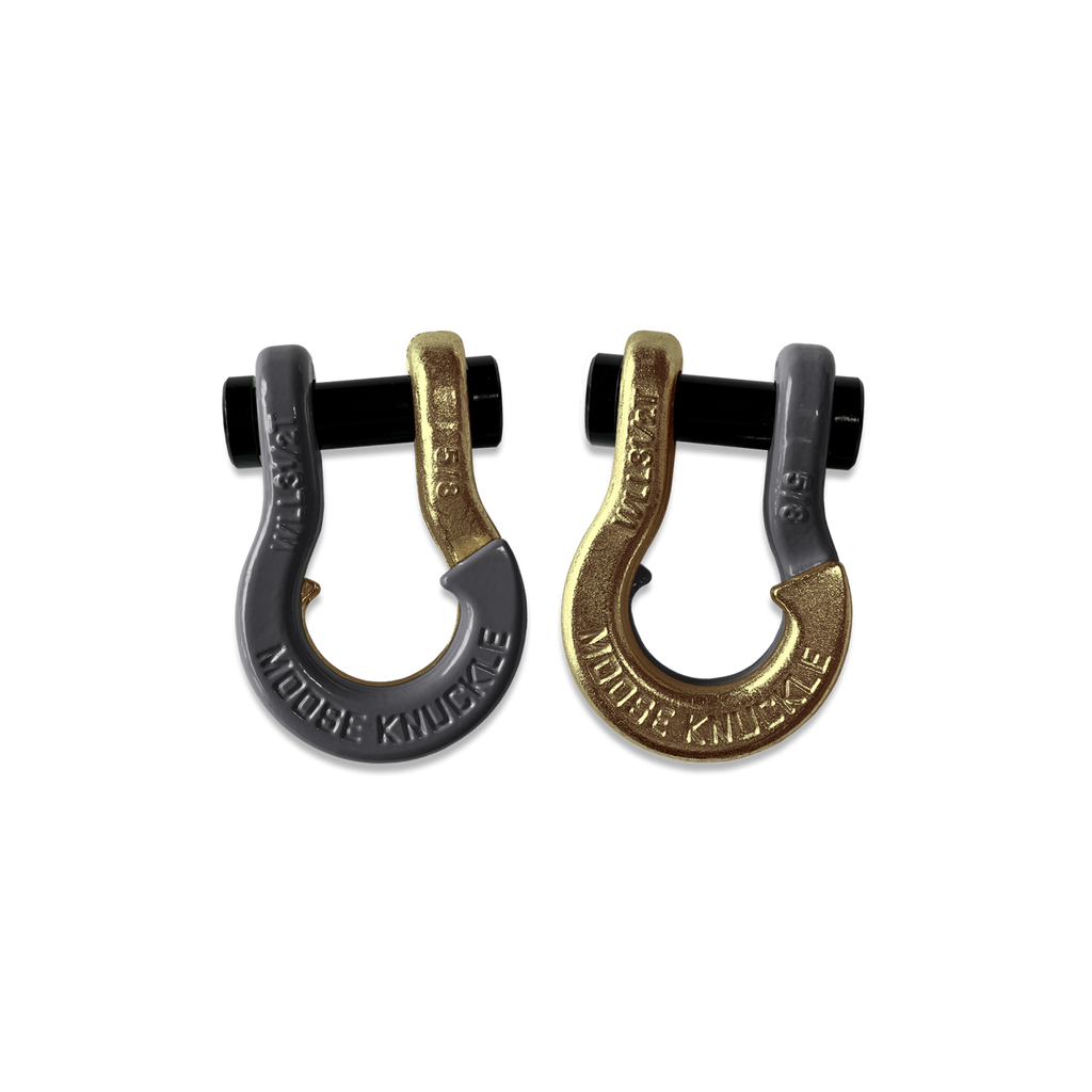 Jowl SxS Recovery Split Shackle 5/8 Gun Gray and Brass Knuckle Combo Moose Knuckle Offroad