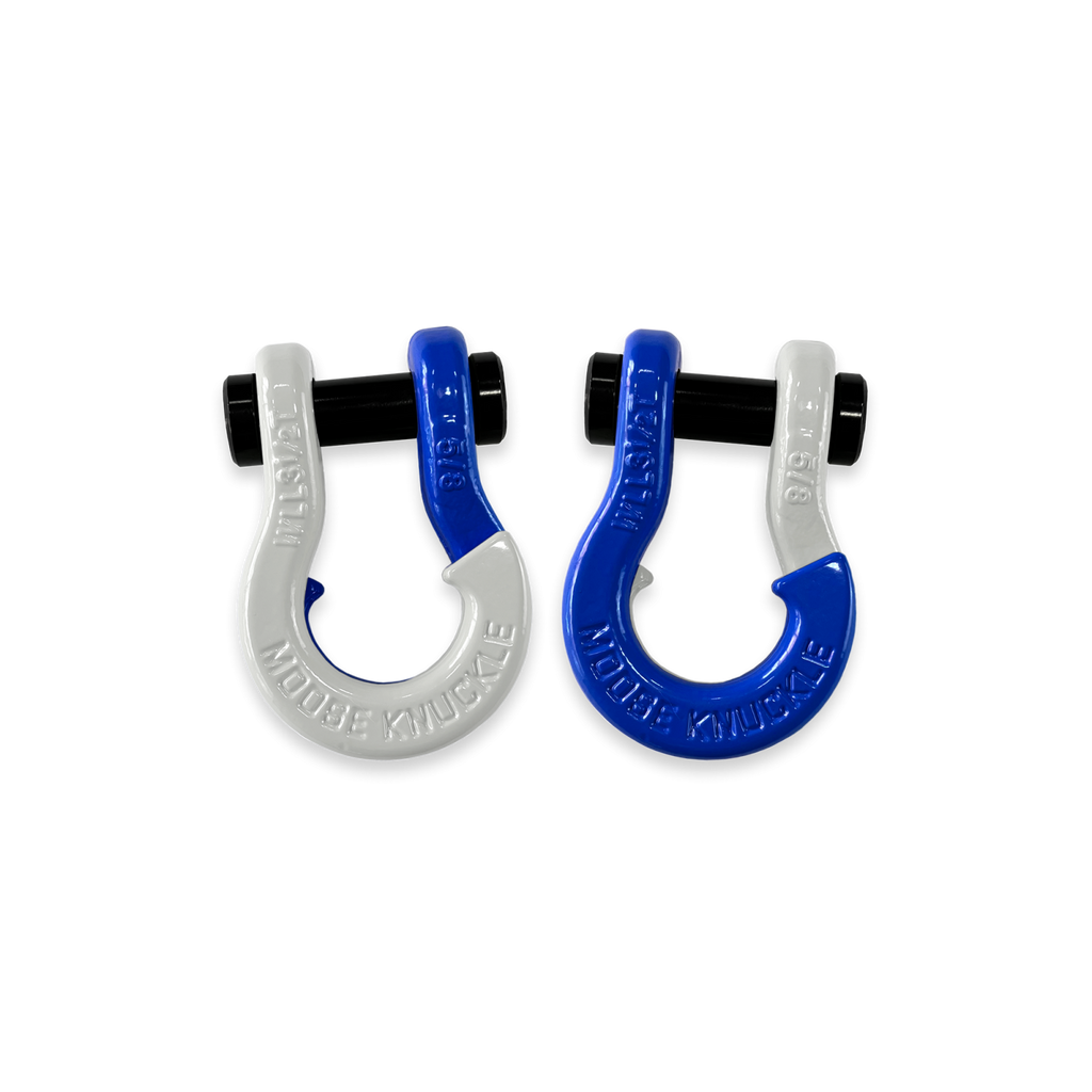 Jowl SxS Recovery Split Shackle 5/8 Pure White and Blue Balls Combo Moose Knuckle Offroad