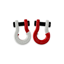 Load image into Gallery viewer, Jowl SxS Recovery Split Shackle 5/8 Pure White and Flame Red Combo Moose Knuckle Offroad