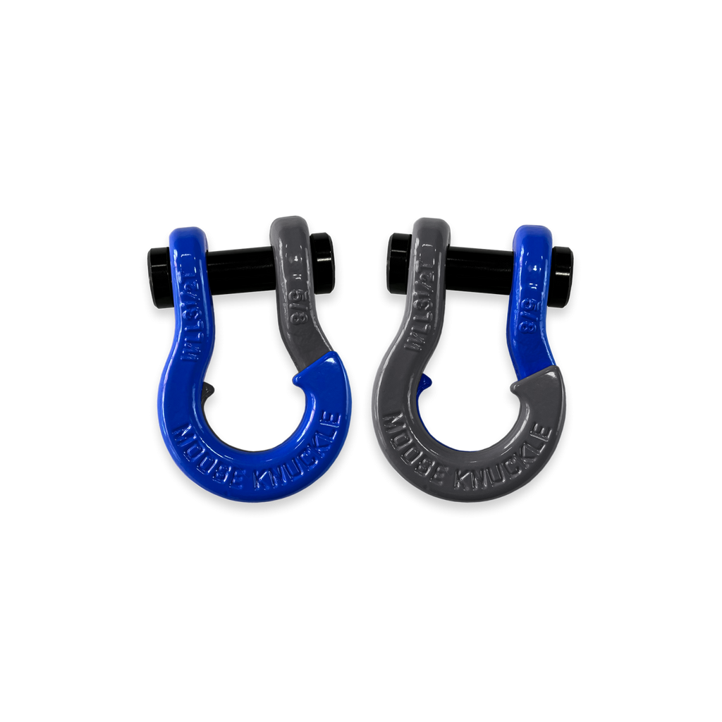 Jowl SxS Recovery Split Shackle 5/8 Blue Balls and Gun Gray Combo Moose Knuckle Offroad