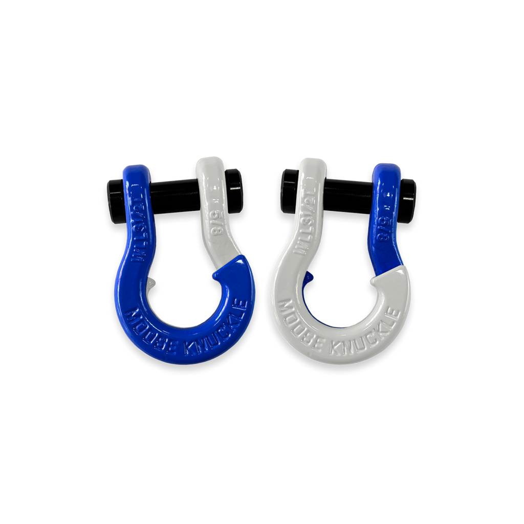 Jowl SxS Recovery Split Shackle 5/8 Blue Balls and Pure White Combo Moose Knuckle Offroad