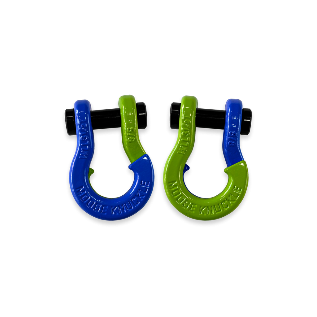 Jowl SxS Recovery Split Shackle 5/8 Blue Balls and Sublime Green Combo Moose Knuckle Offroad