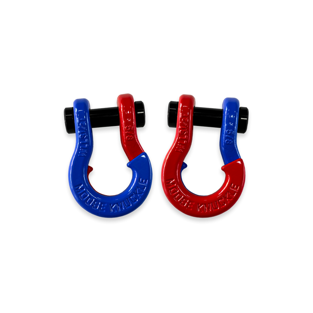 Jowl SxS Recovery Split Shackle 5/8 Blue Balls and Flame Red Combo Moose Knuckle Offroad