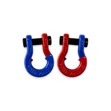 Load image into Gallery viewer, Jowl SxS Recovery Split Shackle 5/8 Blue Balls and Flame Red Combo Moose Knuckle Offroad
