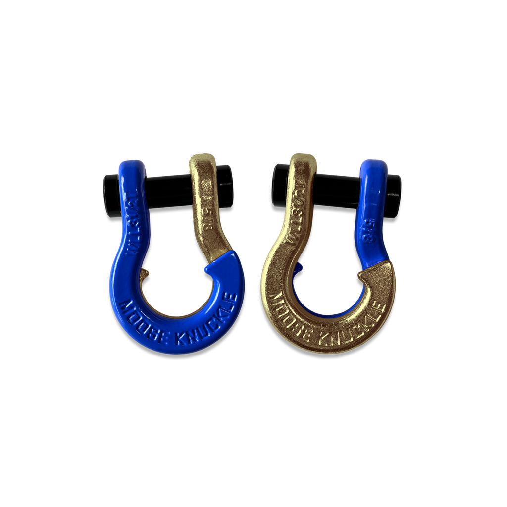 Jowl SxS Recovery Split Shackle 5/8 Blue Balls and Brass Knuckle Combo Moose Knuckle Offroad